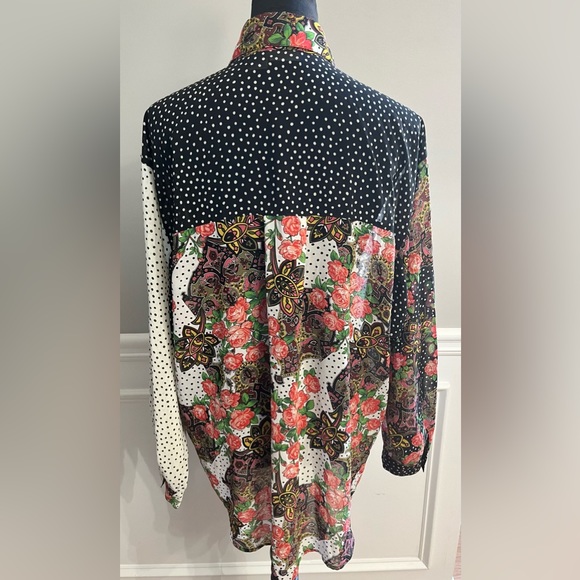 Vintage Marlis Mixed Print Top-size 14 - Picture 5 of 6